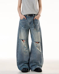 WASTELAND RIPPED WIDE DENIM